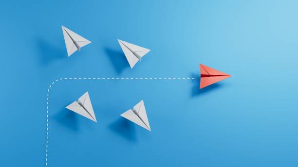 istock Change Group of paper plane change disruptive in one direction and with one individual pointing in the different way. Business concept for change new ideas creativity and innovative solution disrupt 2182048572
