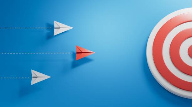 istock Concept illustration Leaderplane. 2 white paper planes and 1 red plane on a light blue background.3D rendering on blue background. 2182048602