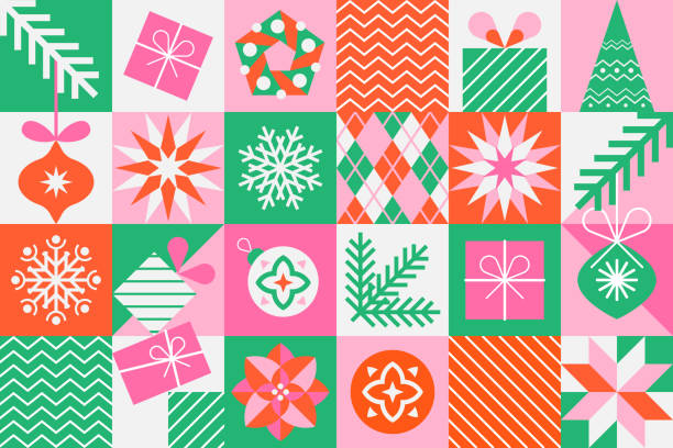 istock Christmas and New Year icons set. Collection of abstract design elements. Winter holiday season. Trendy vector design in flat minimalist style. 2182052905