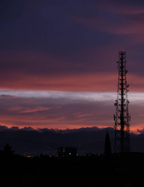 istock Beautiful sunset of Bandung viewed from Dago area. 2182053140