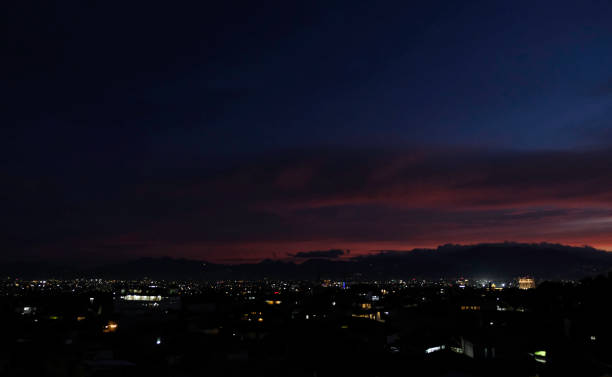 istock Beautiful sunset of Bandung viewed from Dago area. 2182053291