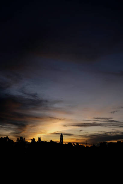 istock Beautiful dramatic sunset paints the sky. 2182053544