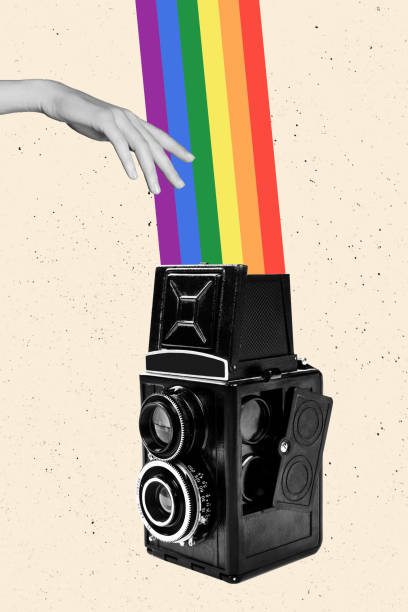 istock Composite collage image of black white effect arm lgbt rainbow photo camera isolated on creative background 2182060891