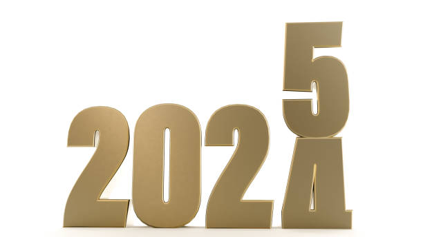 istock 2025 Happy New Year gold logo text isolated on white background 2182061581