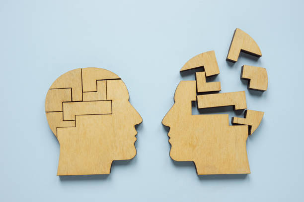 istock Head with a completed puzzle and another with disassembled pieces. Mentorship and psychotherapy 2182062759