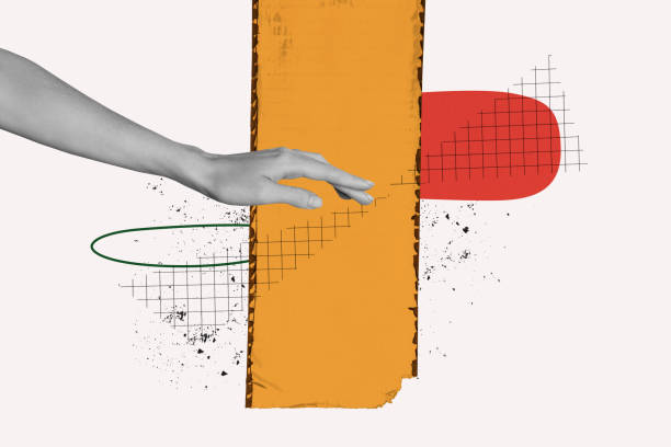 istock Composite trend artwork sketch image photo collage of copyspace figure fragment platform line bodyless arm hand wrist appear show gesture 2182062762