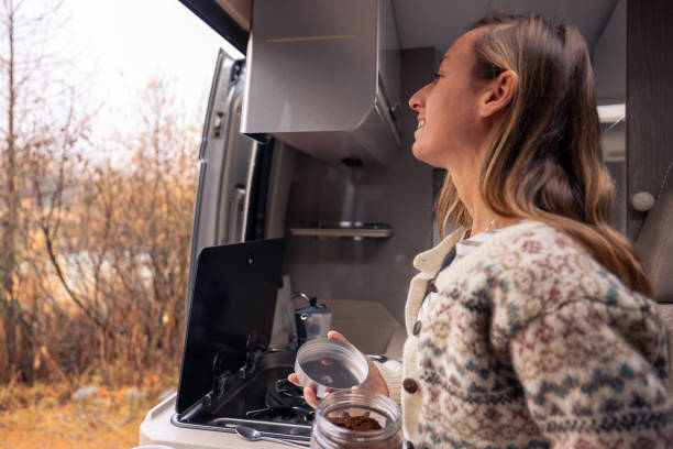 istock Camper Van Coffee Ritual with Nature Views 2182067779