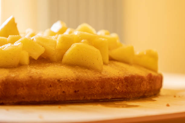 Preparing Tarte Tatin with Caramelized Apples in Domestic Kitchen