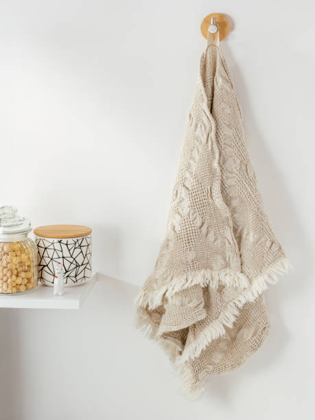 istock linen towel for home, kitchen and shower 2182070477