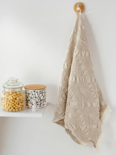 istock linen towel for home, kitchen and shower 2182070482