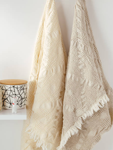 istock linen towel for home, kitchen and shower 2182070499