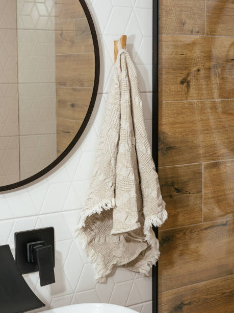 istock linen towel for home, kitchen and shower 2182070530