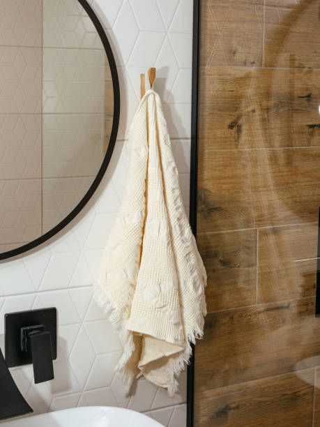 istock linen towel for home, kitchen and shower 2182070532