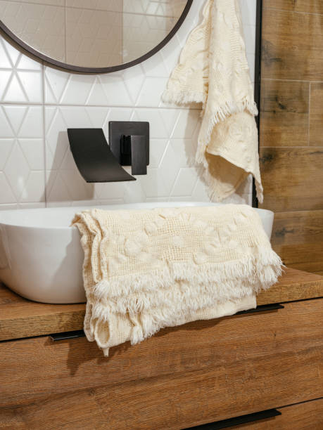 istock linen towel for home, kitchen and shower 2182070889