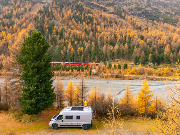 istock Campervan Adventure in Scenic Autumn Valley 2182070926