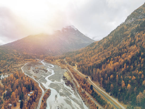 istock Misty Autumn Morning in the Mountain Valley 2182070978