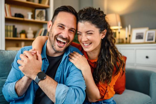 istock Happy couple at home. 2182074814