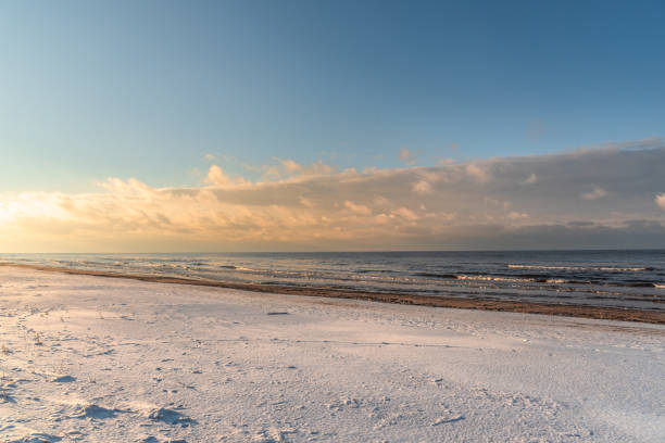 istock Baltic sea shore covered with snow at Winter in Latvia 2182075501