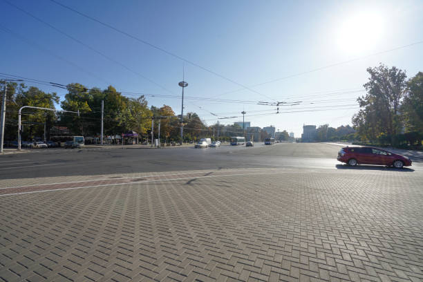 Chisinau, Moldova. October 25, 2024.  panoramic view of the Great National Assembly Square in the city center