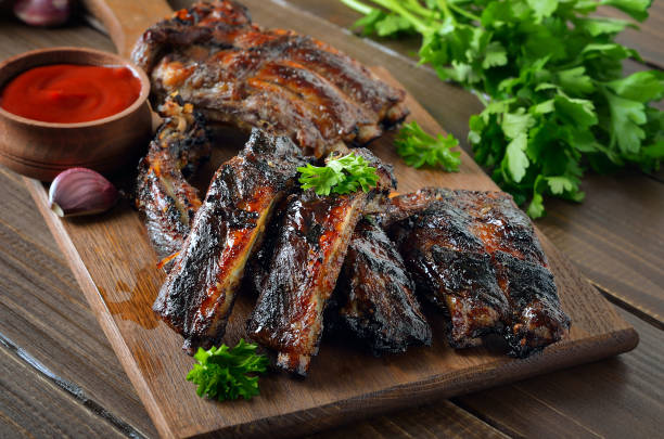 istock Spicy hot grilled spare ribs 2182079466
