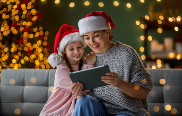 family celebrating Christmas