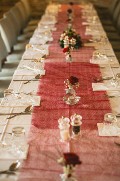 Wedding table decoration stock photo