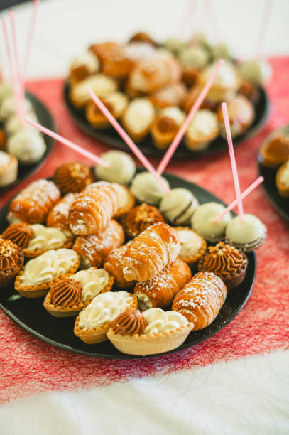 Variety of sweets on the table, cake pops and other