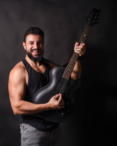 Black Jazz Blues Electric Guitarist