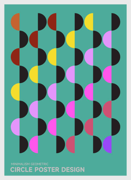 illustrations, cliparts, dessins animés et icônes de symétrie couleurs demi-cercle motif géométrique conception illustration fond - demi cercle