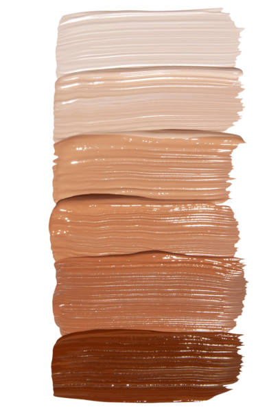istock Composition of foundation cream smears in various shades on an empty background. Makeup product, smooth and blendable textures. 2182099529