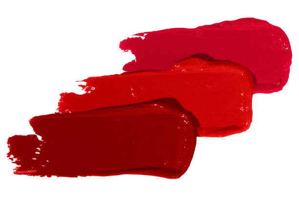 istock Composition of lipstick smears in various shades or lipstick textures on an empty background. Beauty product, rich and vibrant colors. 2182099532