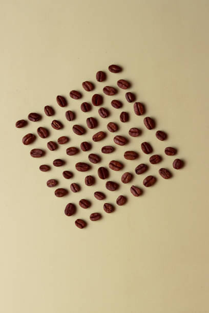 Details of coffee beans and cups taken in a photographic studio