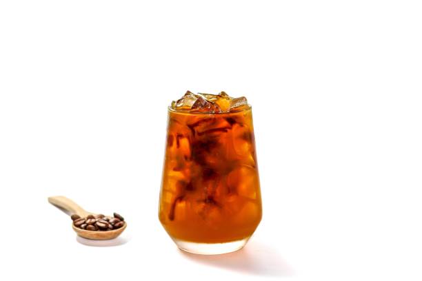 istock Special menu with Americano ice coffee mix with orange juice put on white background in concept isolated style. 2182103995