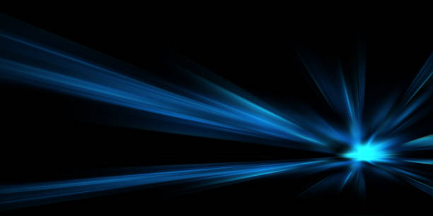 istock Blue spectrum lights tech black party club neon lights abstract wave technology background, black background 2182111700