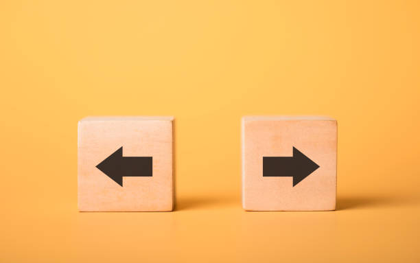 istock Forward and backward arrows on wooden blocks, symbolizing the concept of thought development. Reflects the process of reflecting on past actions while progressing toward future growth and improvement 2182118565
