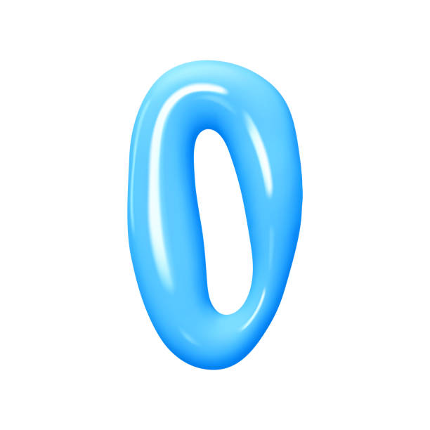 istock Number 0. Zero Number sign blue color. Realistic 3d design in cartoon liquid paint style. Isolated on white background. vector illustration 2182121526