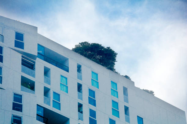 Rooftop garden on apartment tower  in Bangkok Ladprao