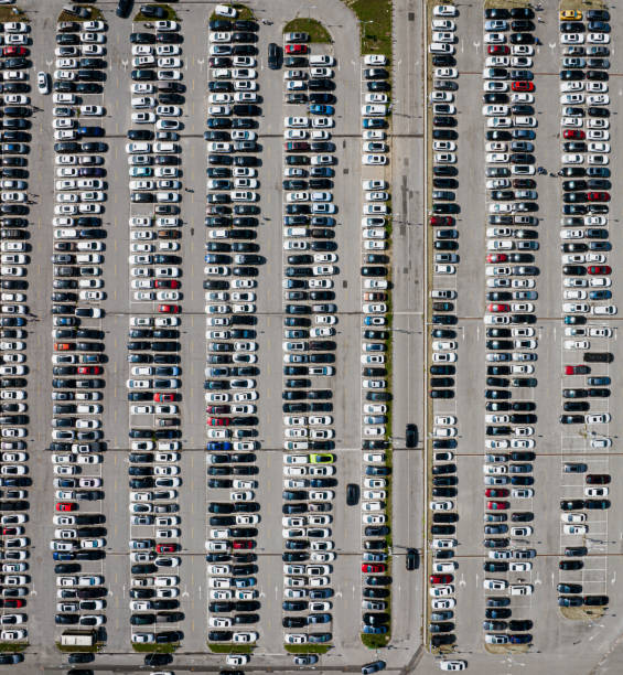 istock Top View over Outdoor Parking Lots 2182127642