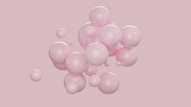 istock 3d Animation pink abstract sphere geometric shapes background. 2182129416