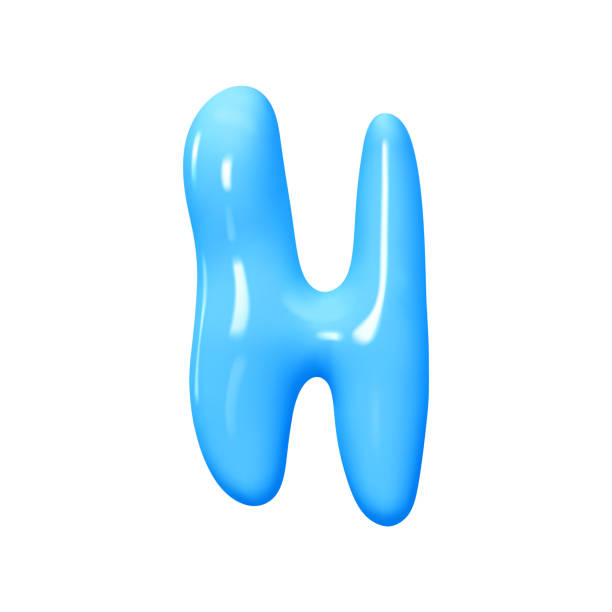 istock letter H. letter sign blue color. Realistic 3d design in cartoon liquid paint style. Isolated on white background. vector illustration 2182131845