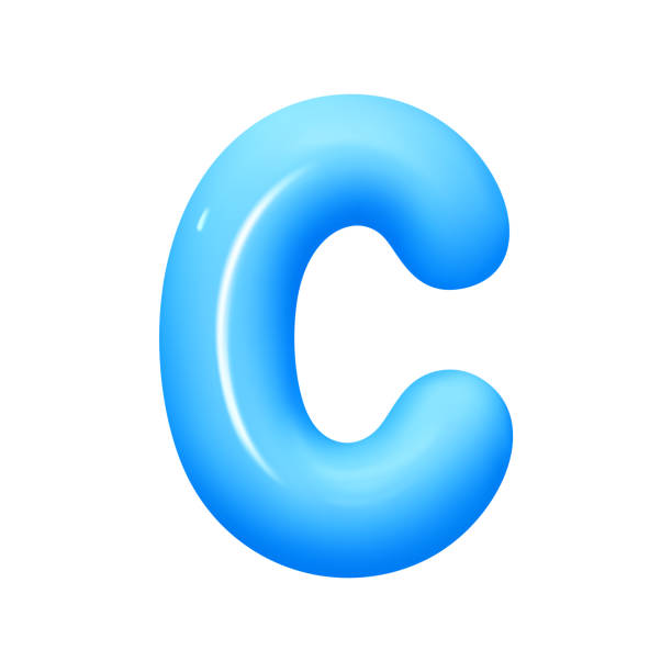 istock letter C. letter sign blue color. Realistic 3d design in cartoon balloon style. Isolated on white background. vector illustration 2182131978