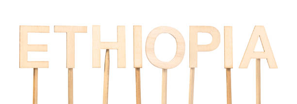 istock Ethiopia written in wooden letters on white background. 2182132615