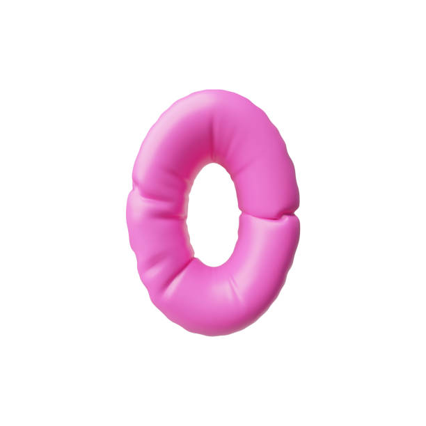 istock 3d vector illustration of the number 0, pink, in an inflated balloon shape. 2182135785