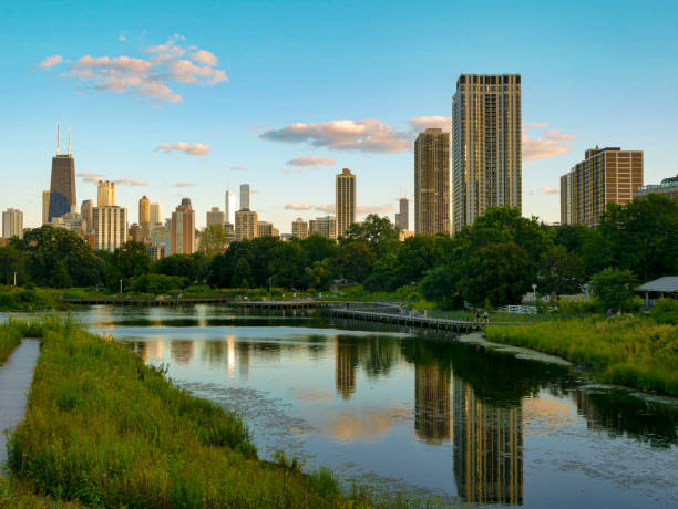 istock Chicago city architectural skyline from Lincoln Park 2182136759