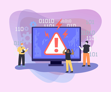 Programmers Error Wallpapers Tiny Programmers Next To Screen With Error Vector Illustration Stock ...