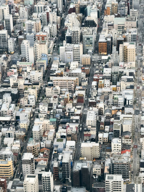 A high angle daytime view of Tokyo Japan.