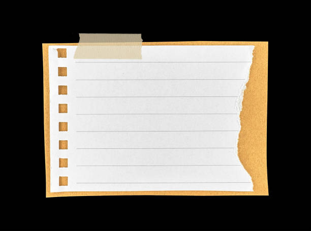 istock White & Orange Textured Ripped Paper With Tape 2182142060