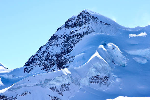 Snow capped Eiger mountain peak in the Bernese Alps, Switzerland