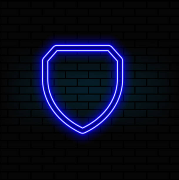 istock shield icon. Elements of web in neon style icons. Simple icon for websites, web design, mobile app, info graphics 2182147081