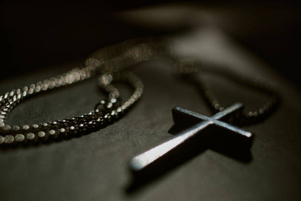 istock Close up of Silver Cross 2182148640